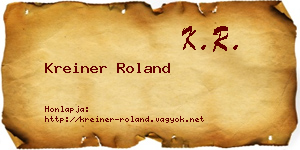 Kreiner Roland névjegykártya